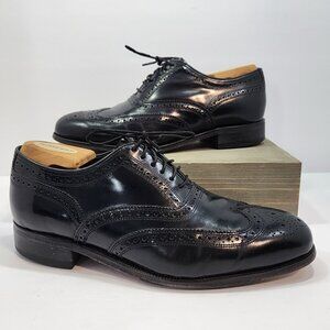 Florsheim Men's Lexington Wingtip Oxford Black Leather Shoes Size 8 D